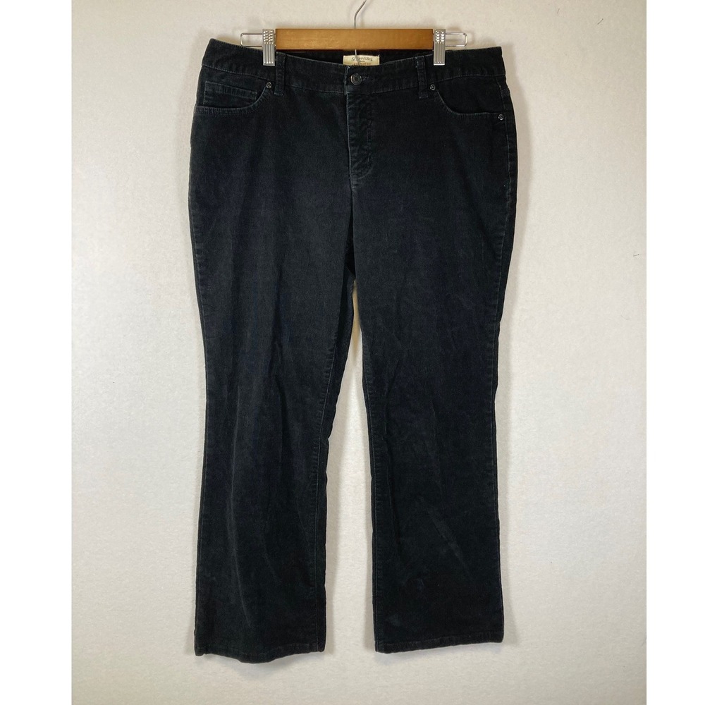 Dark Academia St. Johns Bay Womens 14P Black Corduroy Secretly Slender Bootcut